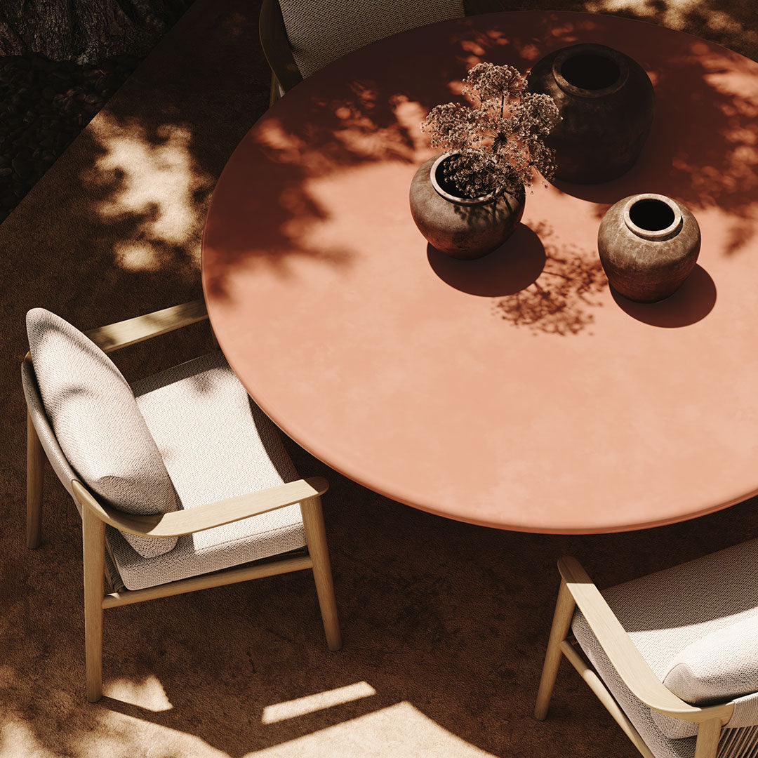 Santo Clay Microskin Dining Table and N1 Light Dining Chairs