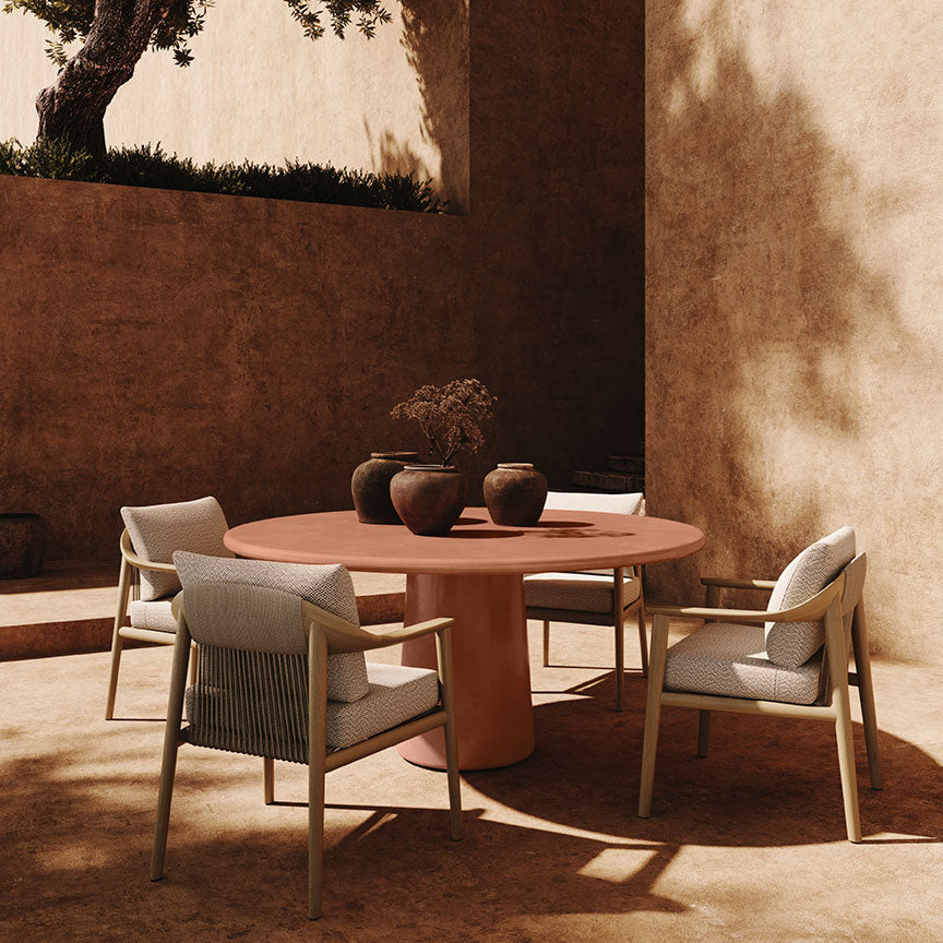 Santo Clay Microskin Dining Table and N1 Light Dining Chairs