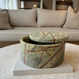 Caselle Marble Storage Jar, Forest Green