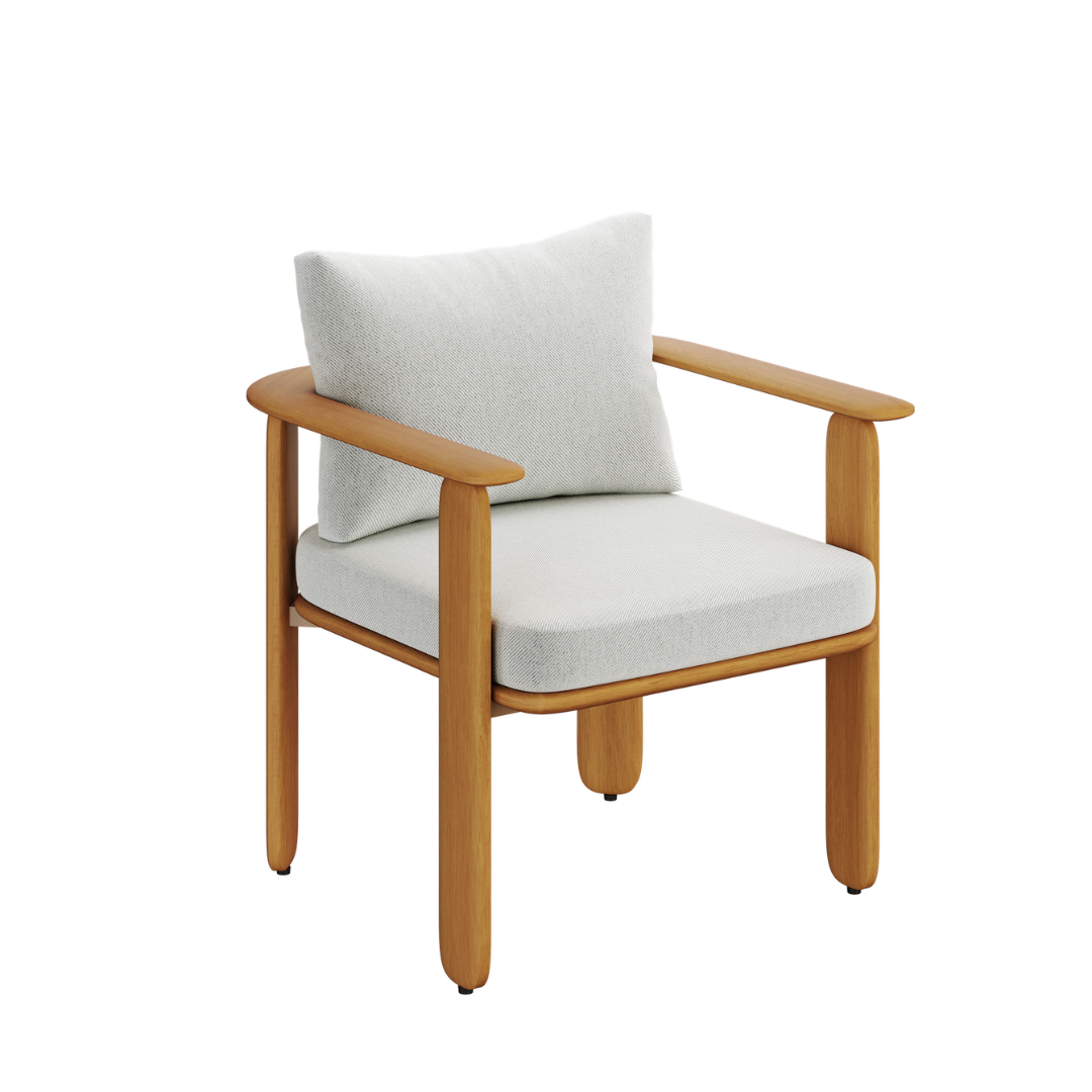 N4 Dining chair with natural teak finish product image