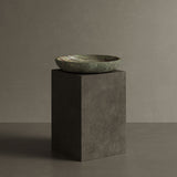 Caselle forest green marble bowl on pedestal
