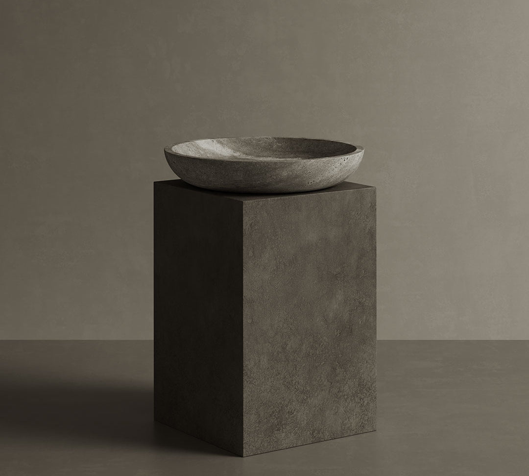 Caselle grey travertine bowl