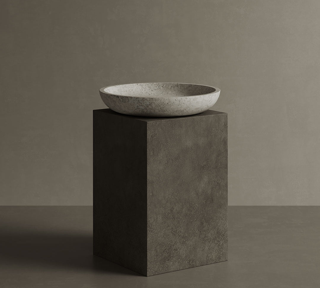 Caselle 50cm White Travertine Bowl