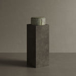 Caselle Forest Green Marble jar on pedestal
