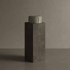 Caselle Forest Green Marble jar on pedestal
