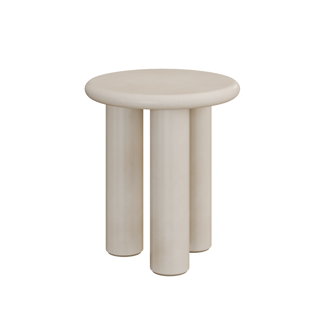 Clay Bone Microskin Side Table 45cm