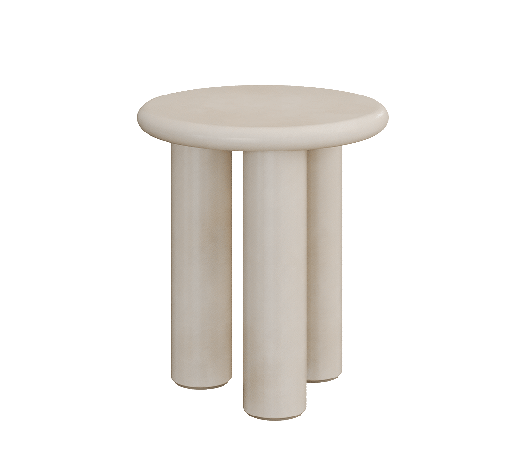 Clay Bone Microskin Side Table 45cm