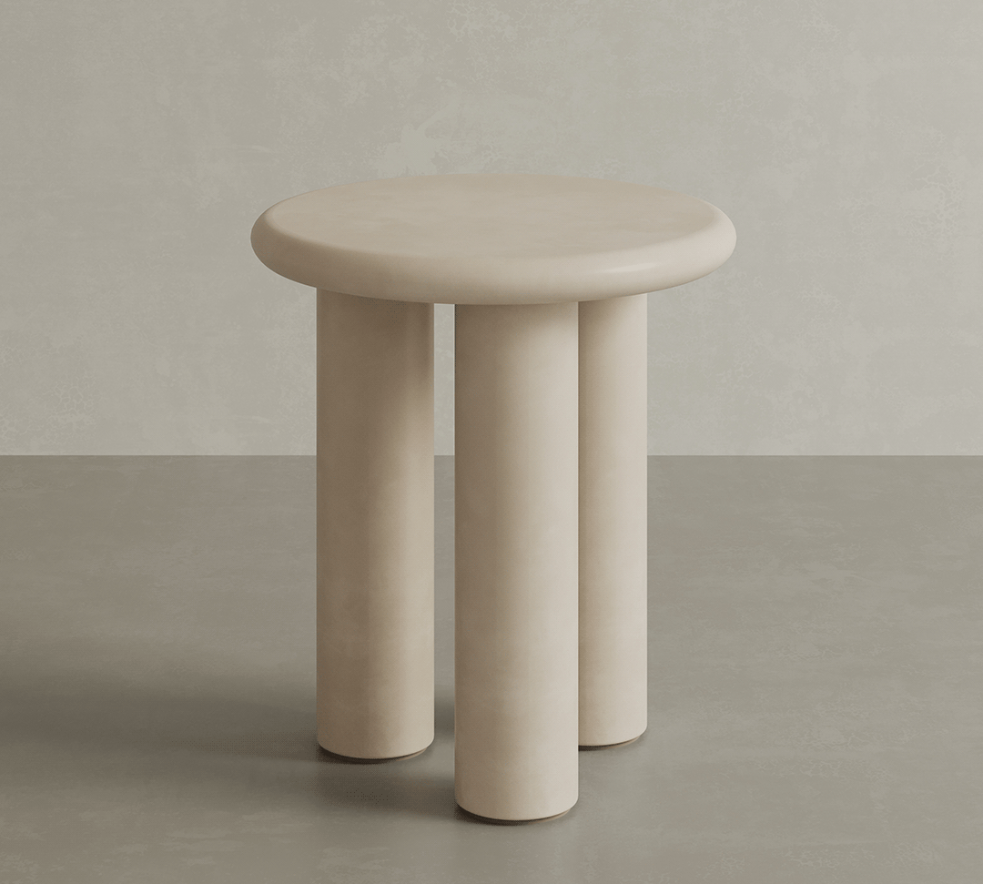 Clay Bone Microskin Side Table 45cm