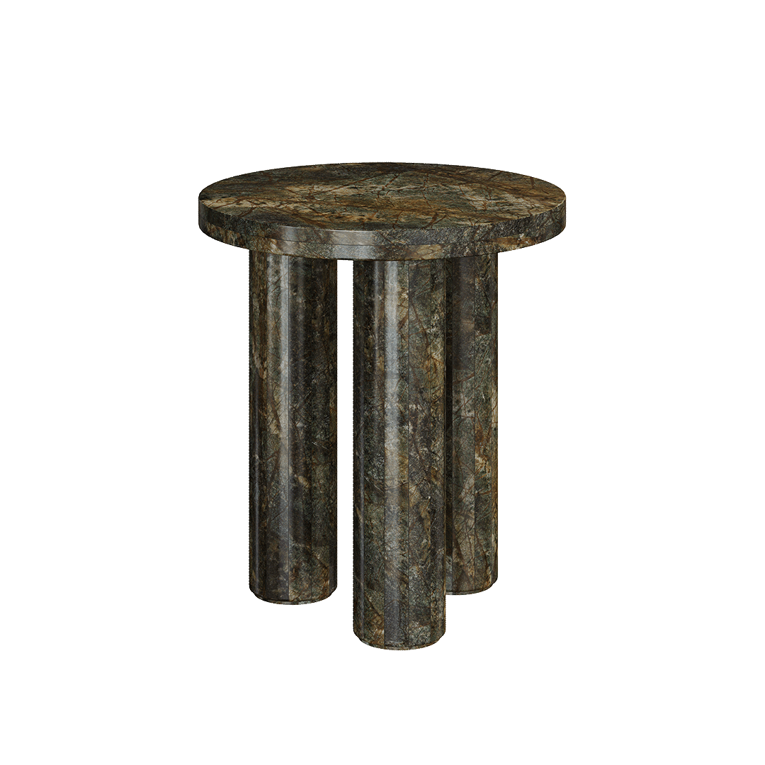 Casoli Forest Green Marble Side Table 45cm