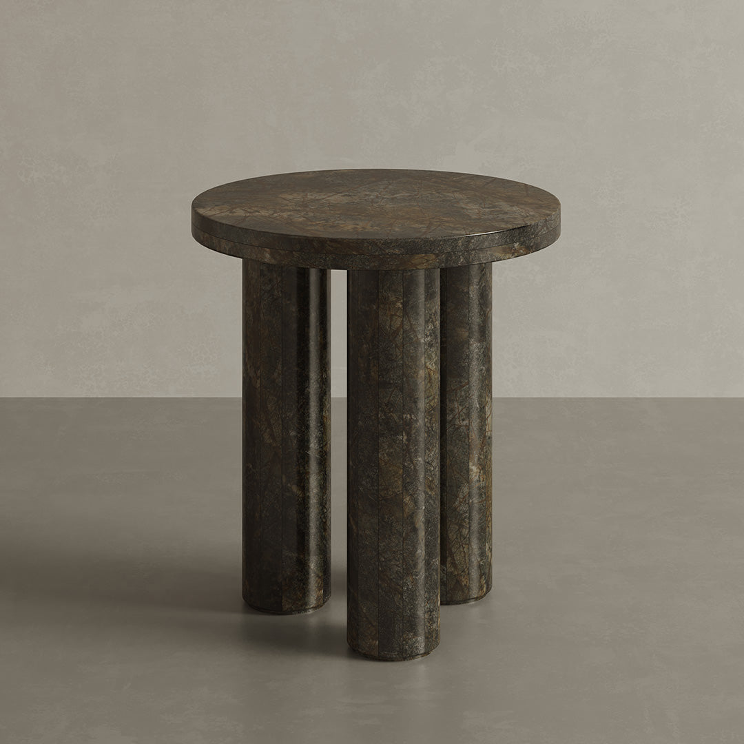 Casoli Forest Green Marble Side Table 45cm