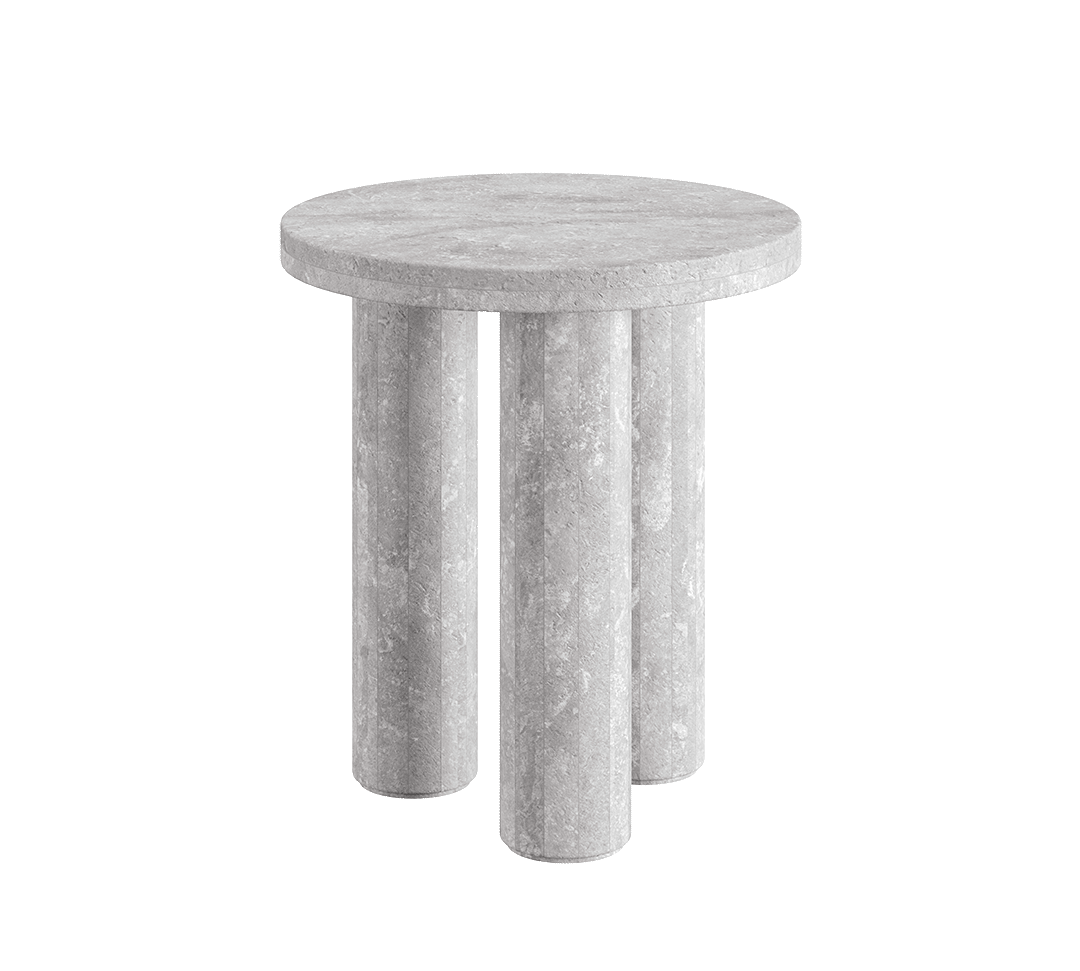 Casoli Grey Travertine Side Table 45cm