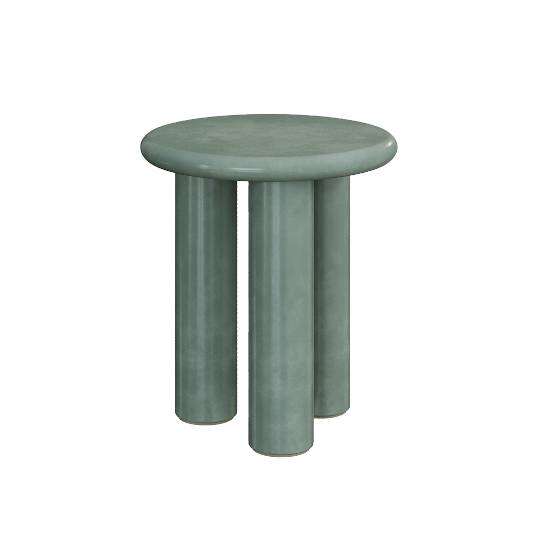 Casoli Moss Microskin Side Table 45cm