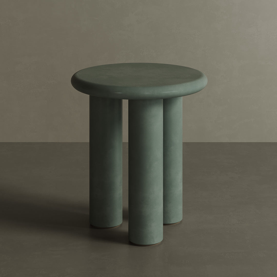 Casoli Moss Microskin Side Table 45cm