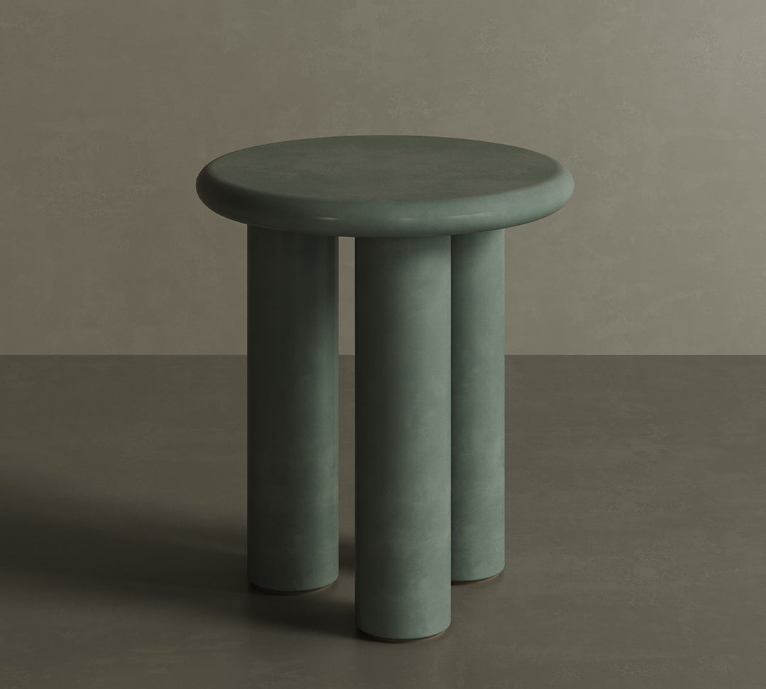 Casoli Moss Microskin Side Table 45cm