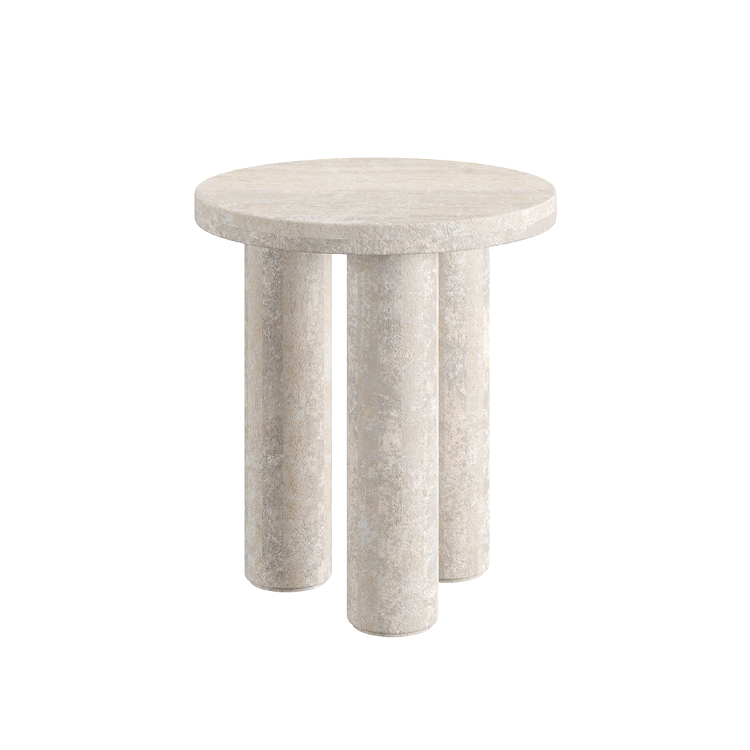 Casoli White Travertine Side table 45cm