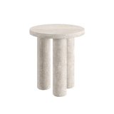 Casoli White Travertine Side table 45cm