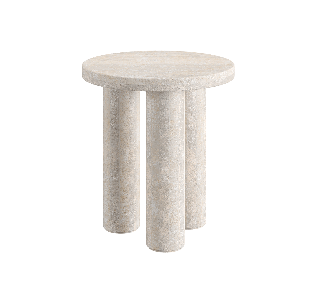 Casoli White Travertine Side table 45cm