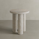 Casoli White Travertine Side table 45cm