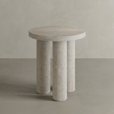 Casoli White Travertine Side table 45cm