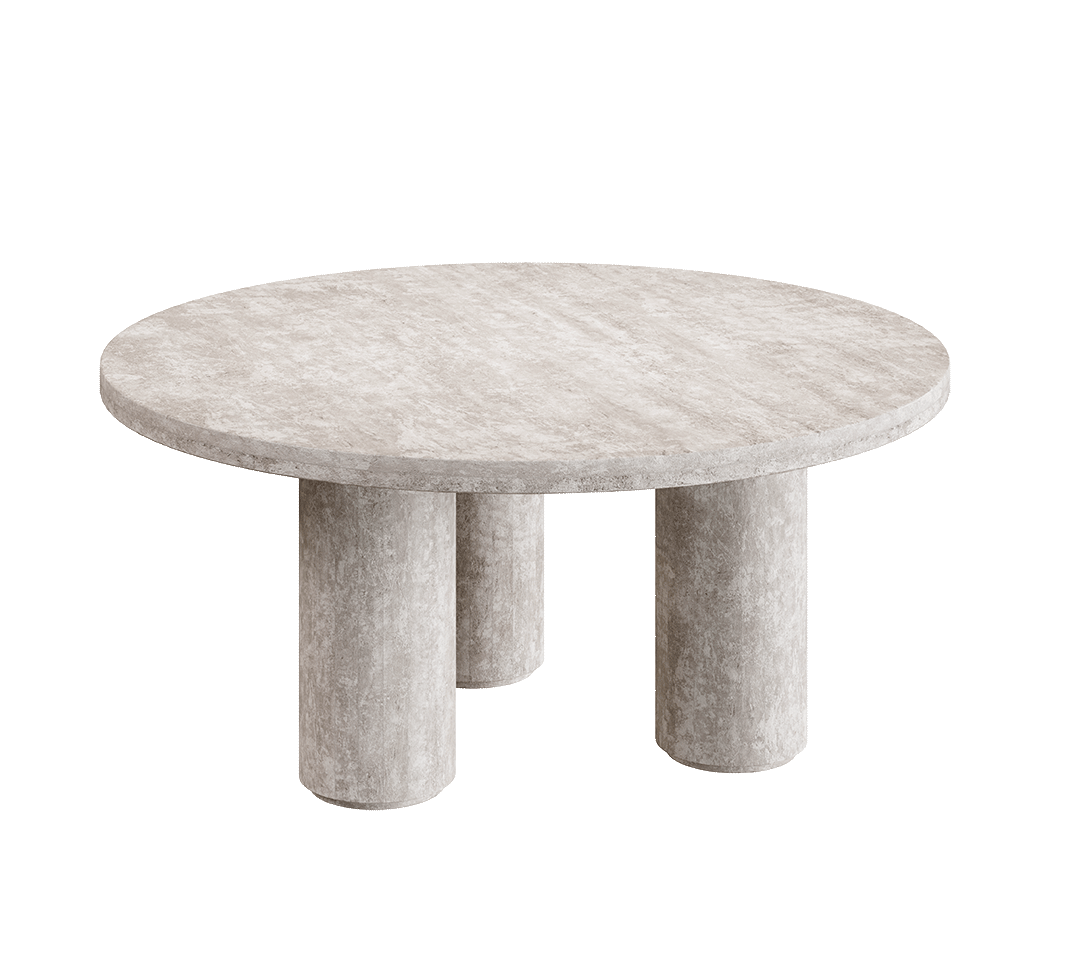 Casoli White tarvertine coffee table 90cm