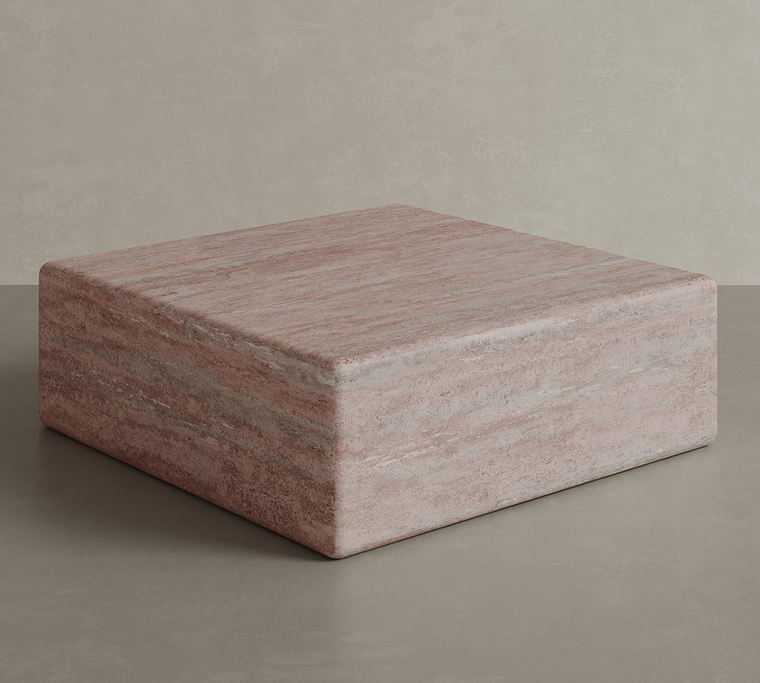 Cerazo Red Travertine Coffee Table 54cm