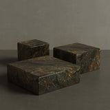Cerazo Forest Green marble set of 3 tables