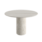 Golia White Travertine Dining Table 120cm