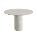 Golia White Travertine Dining Table 120cm