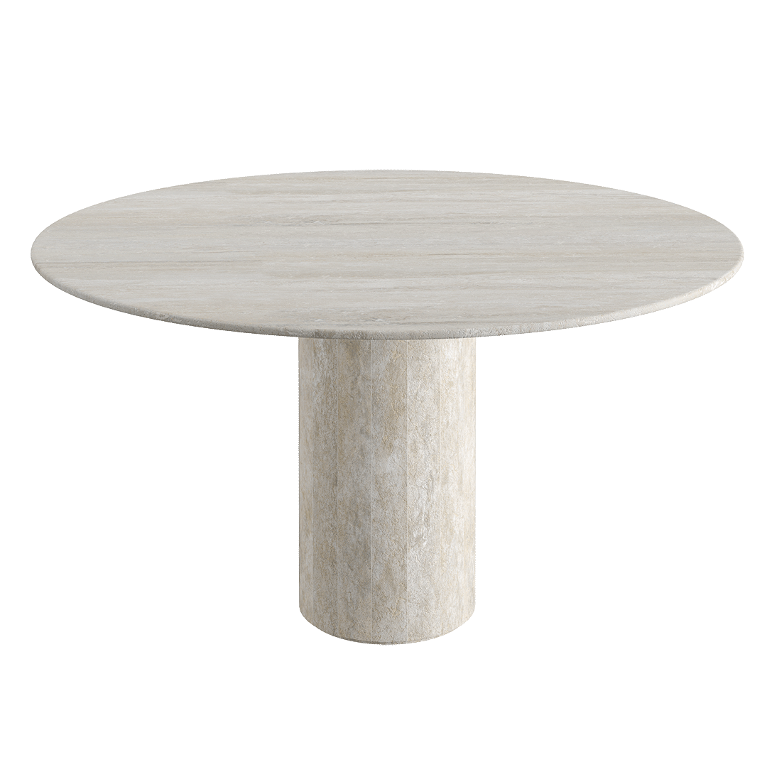 Golia White Travertine Dining Table 140cm