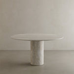 Golia White Travertine Dining Table 140cm