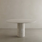 Golia White Travertine Dining Table 140cm