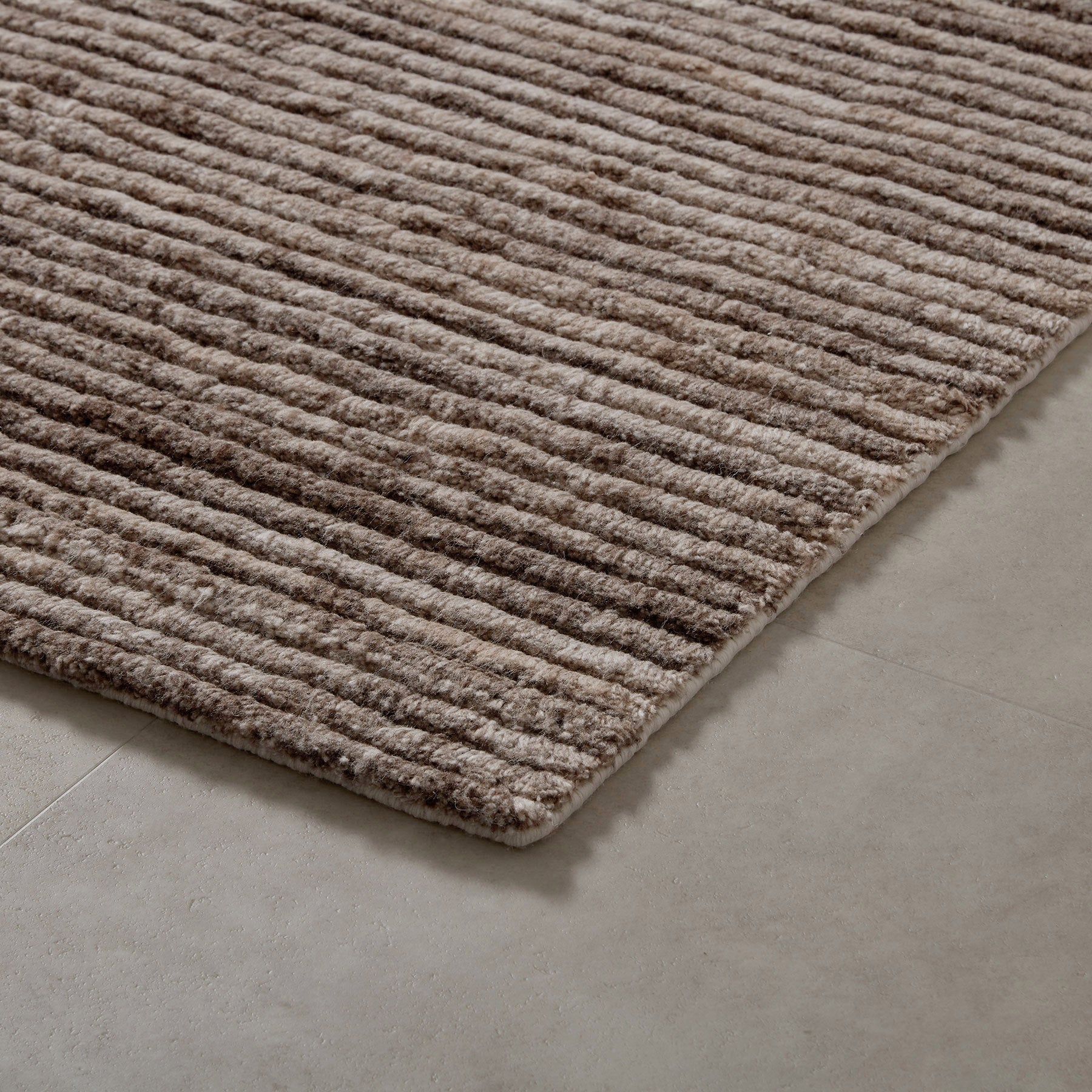 Close up of H1 rug in Biscuit 