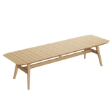 N1 luxury light teak outdoor furniture with mid century inspired rope detail garden 8 seater dining table