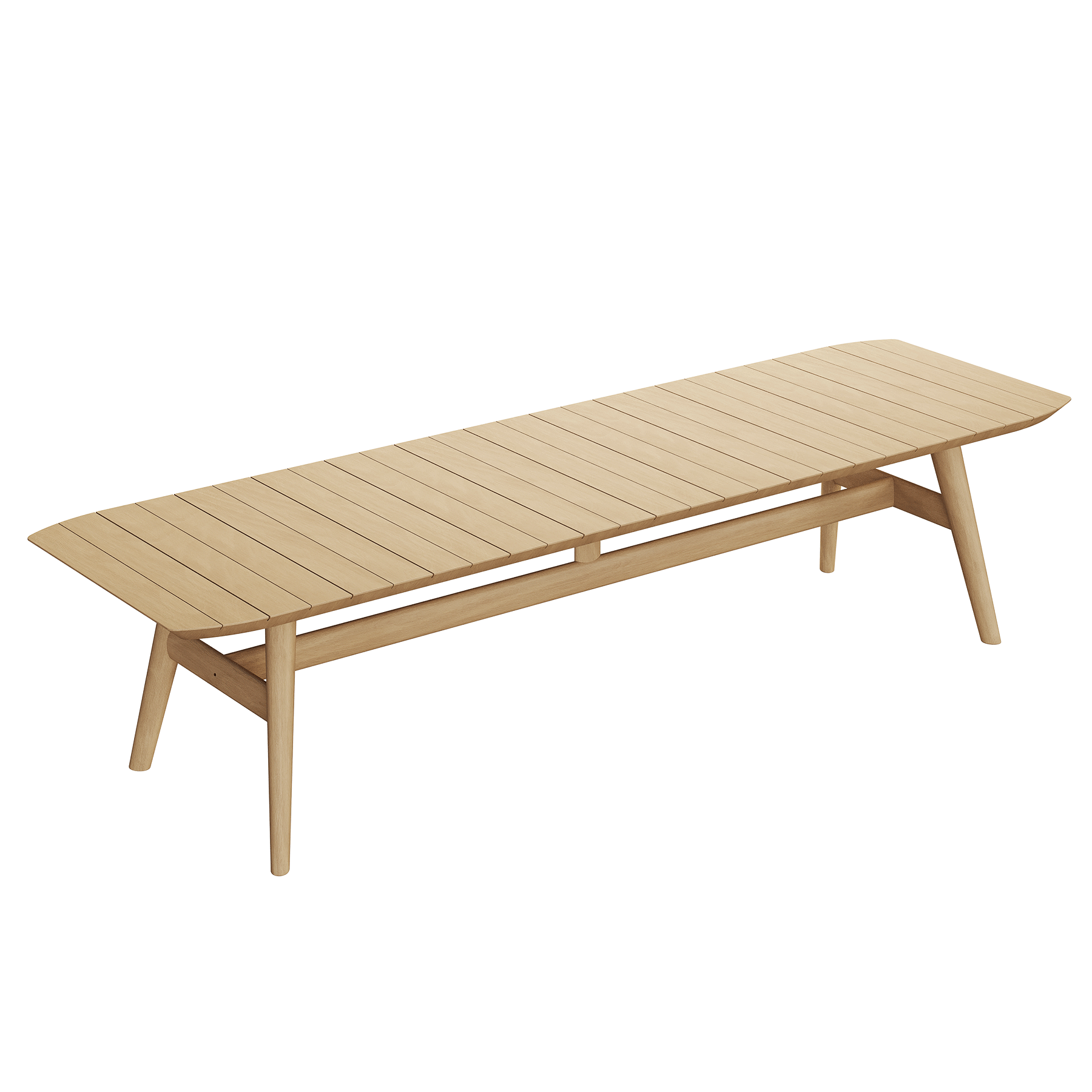 N1 luxury light teak outdoor furniture with mid century inspired rope detail garden 8 seater dining table