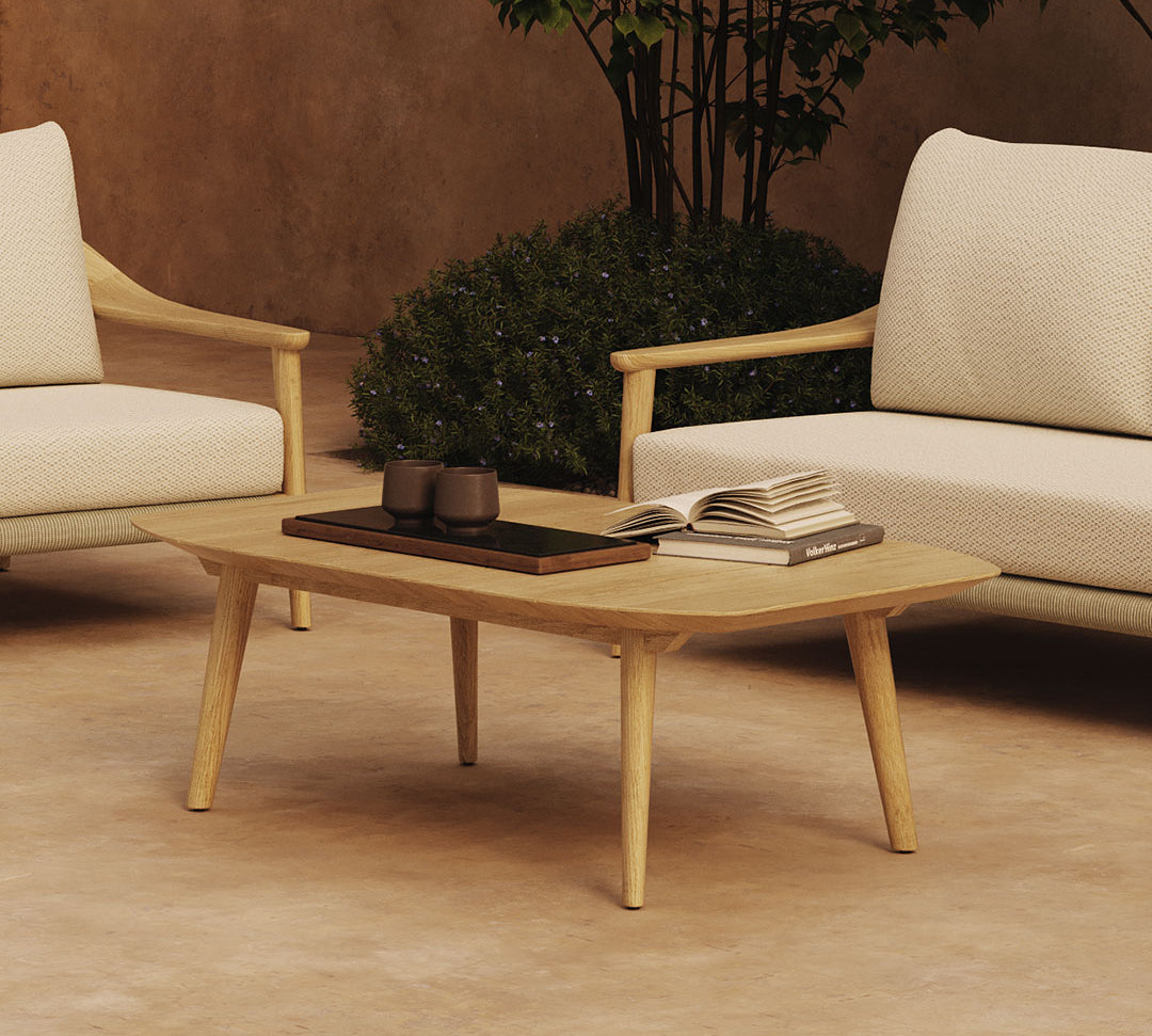 N1 light teak outdoor coffee table