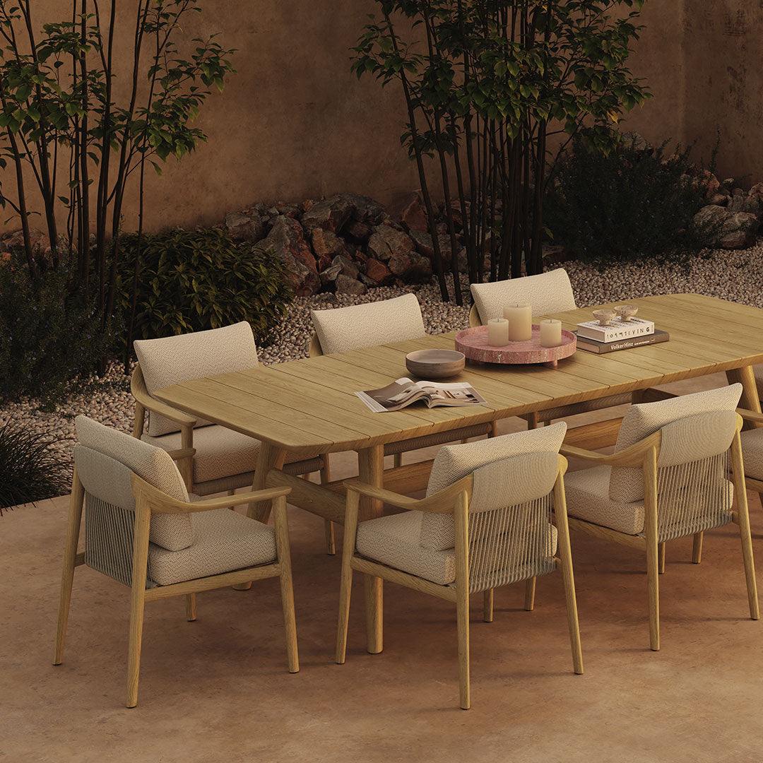 N1 light teak outdoor dining table