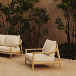 N1 light teak outdoor lounge chair