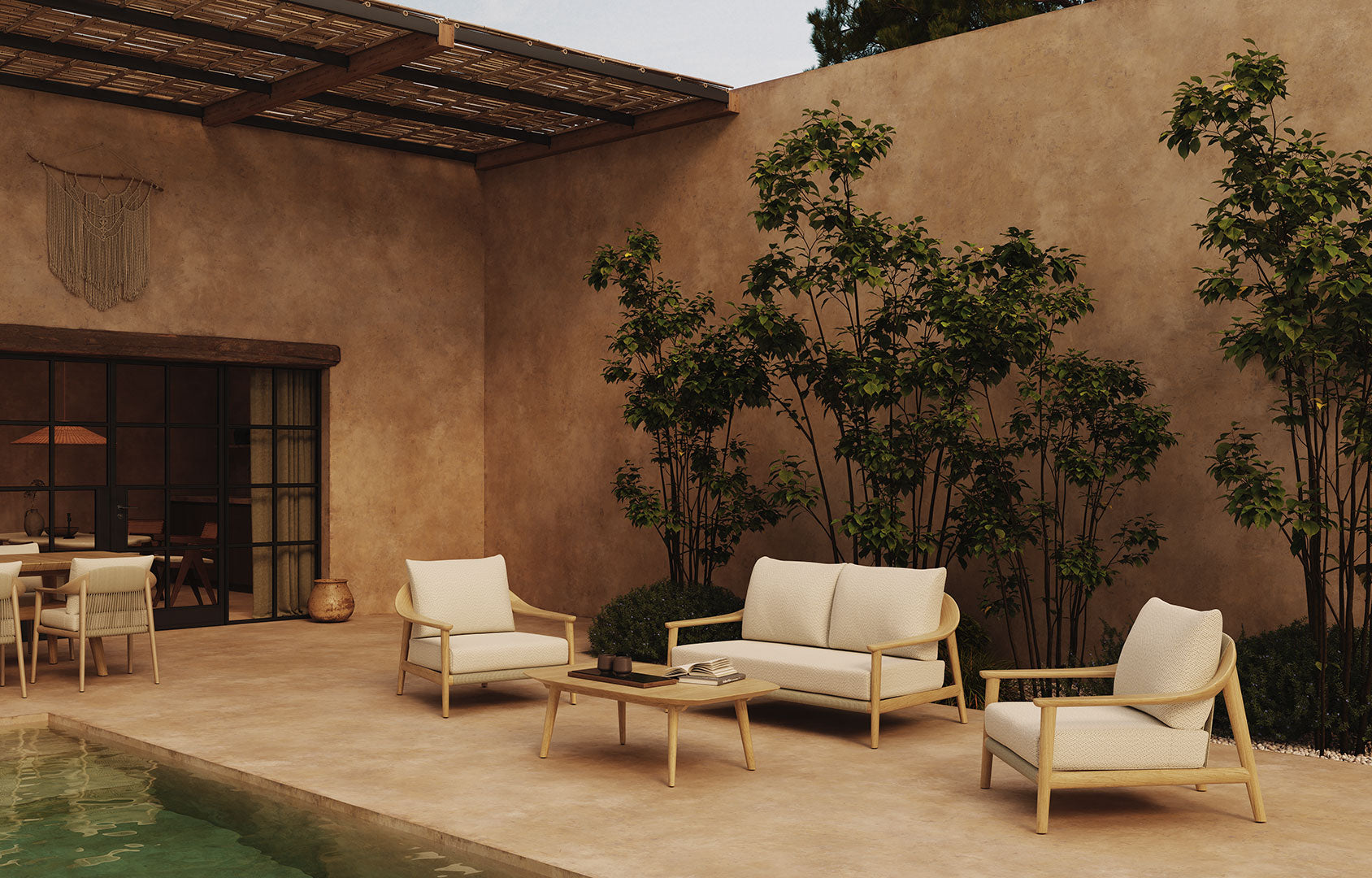 N1 light teak outdoor lounge set