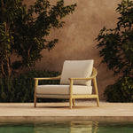 N1 Lounge Chair Light Teak Wood Oatmeal Textured Weave