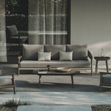 N1 luxury dark teak outdoor furniture with mid century inspired rope detail with garden furniture sofa