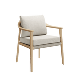 N1 luxury light teak outdoor furniture with mid century inspired rope detail garden dining chair