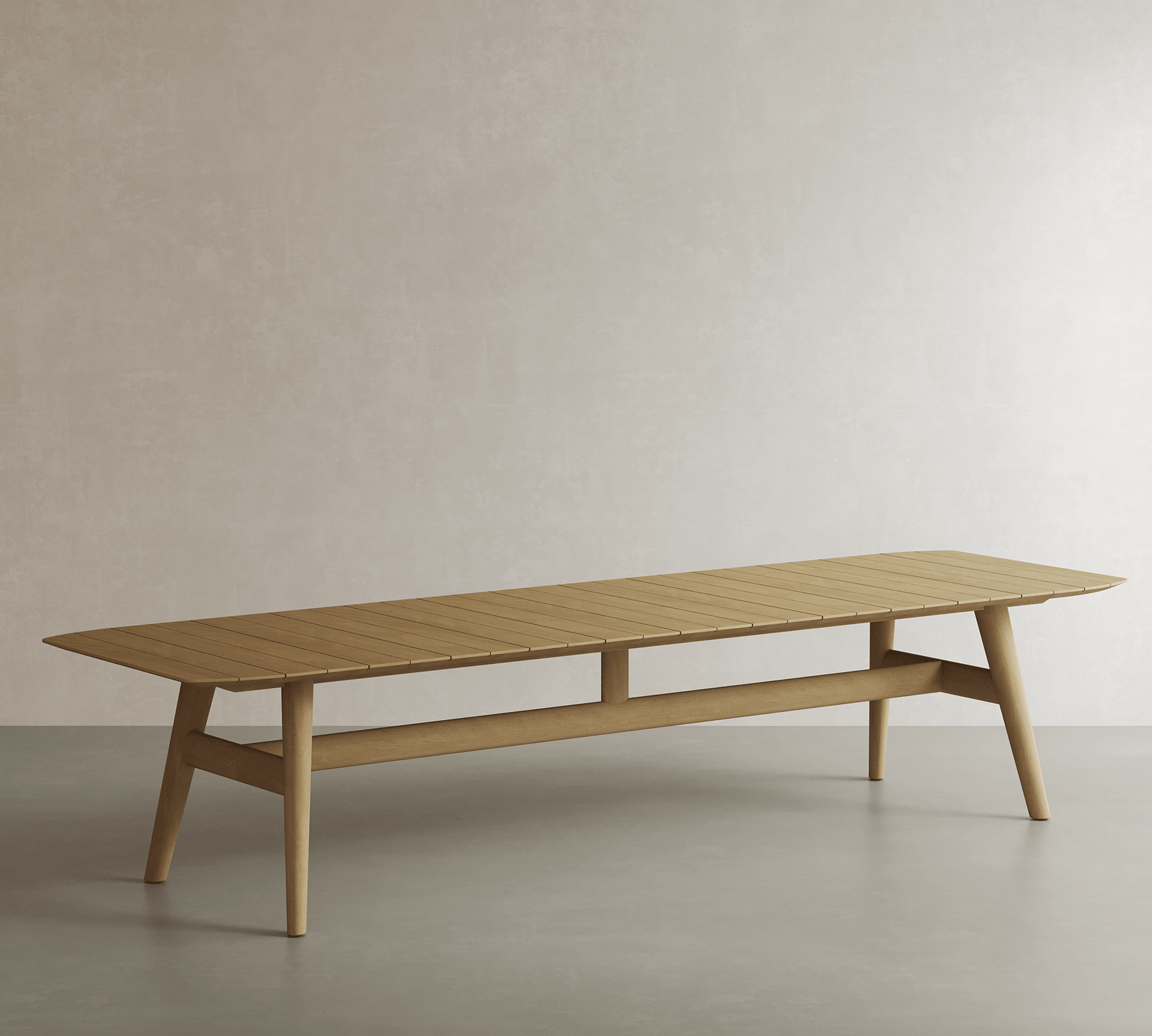 N1 Eight Seater Dining Table Light Teak Wood