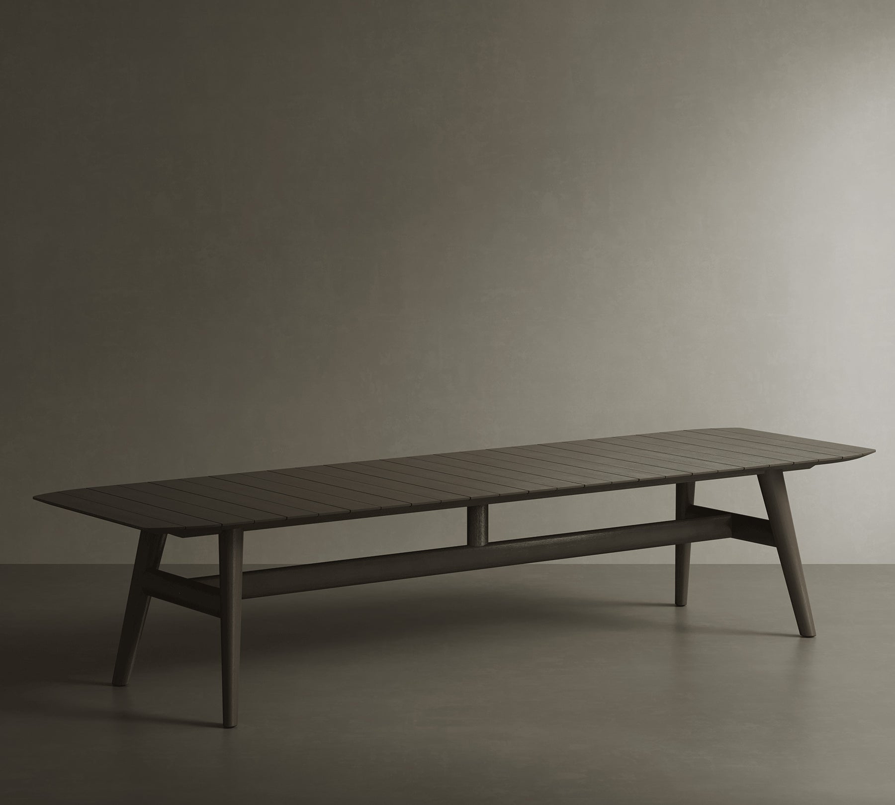 N1 Eight Seater Dining Table Dark Teak Rope Detailing Teak Wood Coal Textured Weave