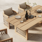 N2 dining table set life style image of luxury out door living