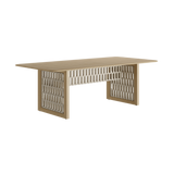 N2 light dining table hand laced weave detail product image