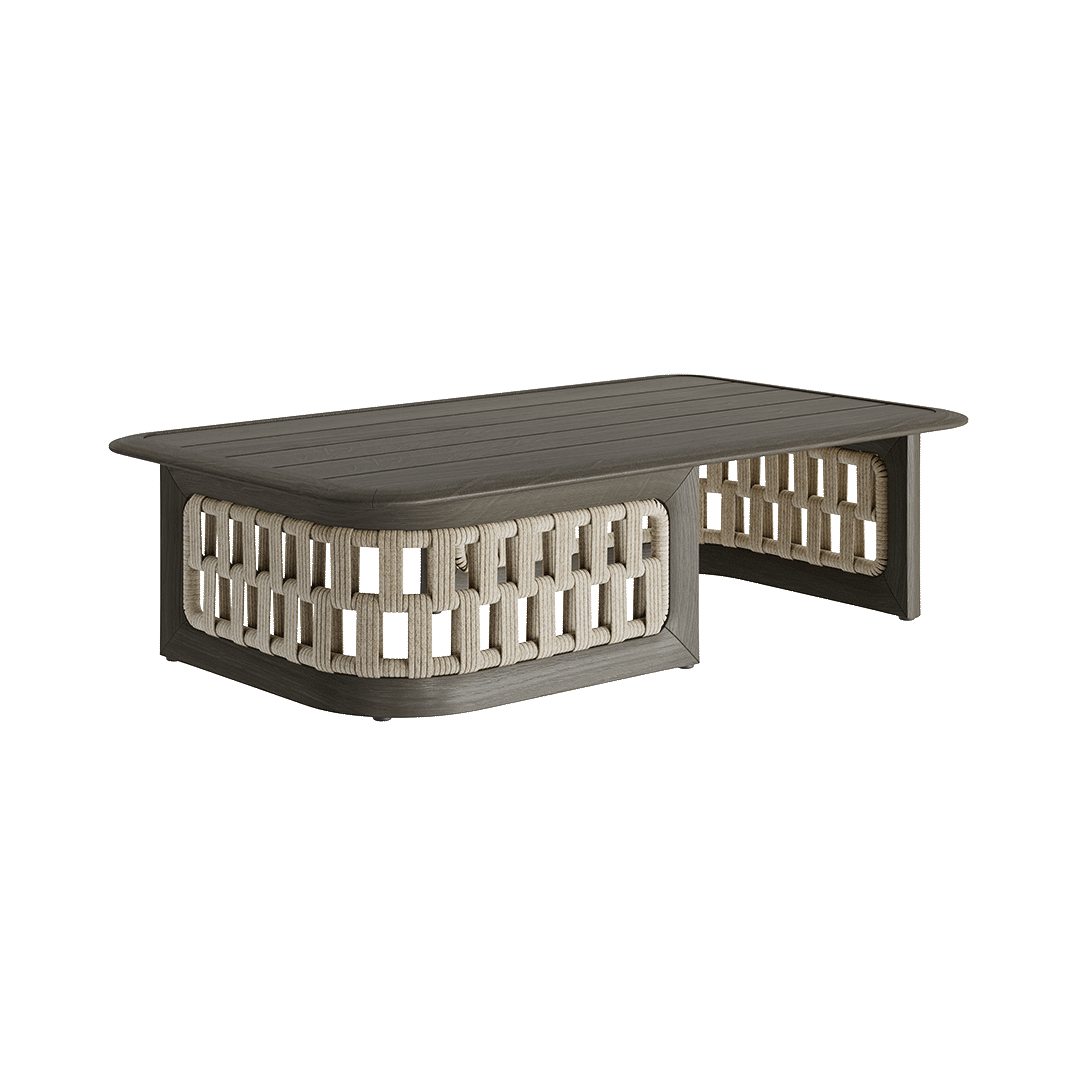 N2 Coffee Table Dark Teak Aluminium Teak Wood