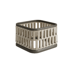 N2 small planter dark teak outdoor furniture with modern rattan rope detail product image