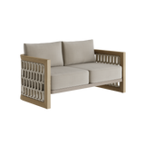 N2 Two Seater Sofa Light Teak Desert Canvas Aluminium Teak Wood