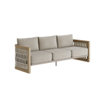 N2 Three Seater Sofa Light Teak Desert Canvas Aluminium Teak Wood