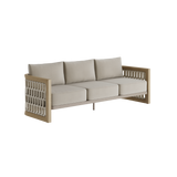 N2 Three Seater Sofa Light Teak Desert Canvas Aluminium Teak Wood